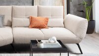 Ecksofa DOVER Couch Stoff beige Schwenkrücken mit 2 Kissen