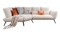 Ecksofa DOVER Couch Stoff beige Schwenkrücken mit 2 Kissen