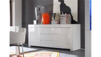 Sideboard AMALFI weiß echt hochglanz lackiert 190cm