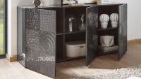 Sideboard MIROS 5 in Anthrazit Lack mit Siebdruck 181 cm