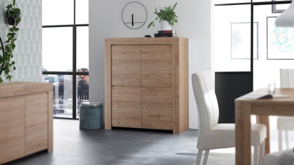 Highboard FIRENZE Schrank Kommode Wohnzimmer Eiche Cadiz