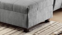 Hocker LUANA Polsterhocker Stoff dunkelgrau 106x80 cm