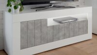 TV-Board URBINO Lowboard Kommode in weiß Lack und Beton