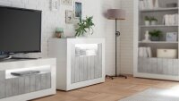 Sideboard URBINO Kommode in weiß Lack und Beton 110x86