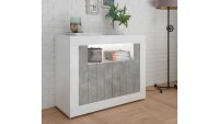 Sideboard URBINO Kommode in weiß Lack und Beton 110x86