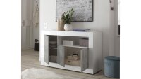 Sideboard URBINO Kommode in weiß Lack und Beton 138x86