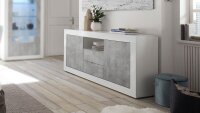 Sideboard URBINO Kommode in weiß Lack und Beton 184x86