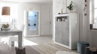 Highboard URBINO Schrank in weiß Lack und Beton...