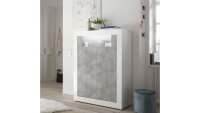 Highboard URBINO Schrank in weiß Lack und Beton 110x144