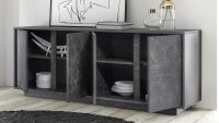 Sideboard CARRARA Marmor-Optik und anthrazit Kommode