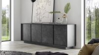 Sideboard CARRARA Marmor-Optik und anthrazit Kommode