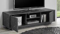 Wohnwand CARRARA Marmor anthrazit TV Board Highboard