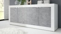 Sideboard BASIC weiß Hochglanz lack Beton 207 cm