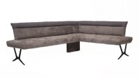 Eckbank GRENOBLE rechts Microfaser Stoff grau 205x175 cm