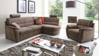 Ecksofa PANDORAS Sofa Wohnlandschaft in schlamm braun 251