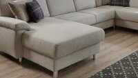 Wohnlandschaft WINSTON Ecksofa Sofa Polstermöbel grau weiß