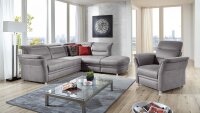 Ecksofa BENTLEYS Wohnlandschaft Sofa Polstermöbel in steeel-grau 261 cm