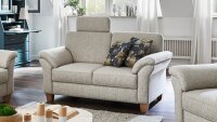 Sofa BORKUM 2-Sitzer in Stoff natur mit Federkern 156 cm...