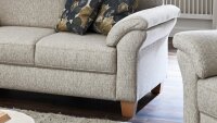 Sofa BORKUM 2-Sitzer in Stoff natur mit Federkern 156 cm...