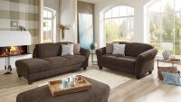 Garnitur GOTLAND Sofa Recamiere Stoff esspresso braun...