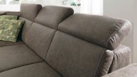 Ecksofa AMELAND Stoff braun mit Federkern