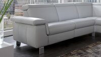 Ecksofa MOTION 2 in Echtleder stone grau 259x223 cm