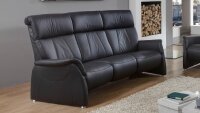 Sofa ADAIR 3-Sitzer Relaxsofa in Echtleder schwarz 201 cm