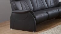 Sofa ADAIR 3-Sitzer Relaxsofa in Echtleder schwarz 201 cm