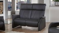 Sofa ADAIR 2-Sitzer Relaxsofa in Echtleder schwarz 144 cm