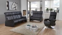 Sofa ADAIR 2-Sitzer Relaxsofa in Echtleder schwarz 144 cm