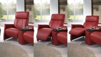 Kino Sessel ADAIR Homecinema Leder ziegel rot mit Funktion