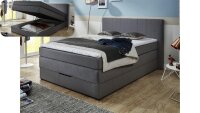 Boxspringbett FLORIDA BX1330 Stoff graphit Topper 140x200