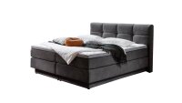 Boxspringbett PORTAGE 180x200 grau inkl. Bettkasten Topper