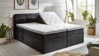 Doppelbett GABRIOLA Boxbett grau mit Motor Topper 180x200