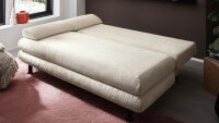 Schlafsofa Bern Cord creme mit Bettkasten und Schlaffunktion