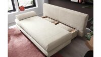 Schlafsofa Bern Cord creme mit Bettkasten und Schlaffunktion