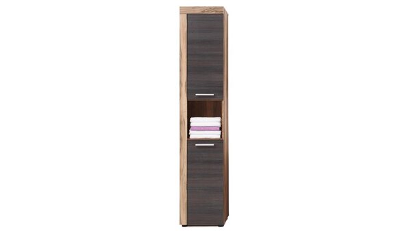 Hochschrank Badezimmer CANCUN Nussbaum Satin braun Touchwood