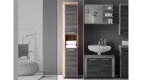 Hochschrank Badezimmer CANCUN Nussbaum Satin braun Touchwood