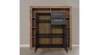 Highboard ROCK Sideboard Anrichte Schrank Wotan Eiche und dunkelgrau