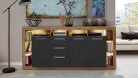 Sideboard ROCK Anrichte Highboard Kommode Wotan Eiche und...