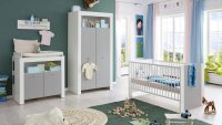 Babyzimmer Set PASI Kinderzimmer in weiß und grau