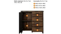 Kommode PRIME 1-türig Schrank Old Wood Matera 119 cm