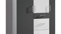 Kleiderschrank CLICK in Alpinweiß und anthrazit 135 cm