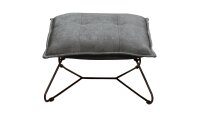 Hocker VICO Polsterhocker Stoff dunkelgrau und Metall schwarz