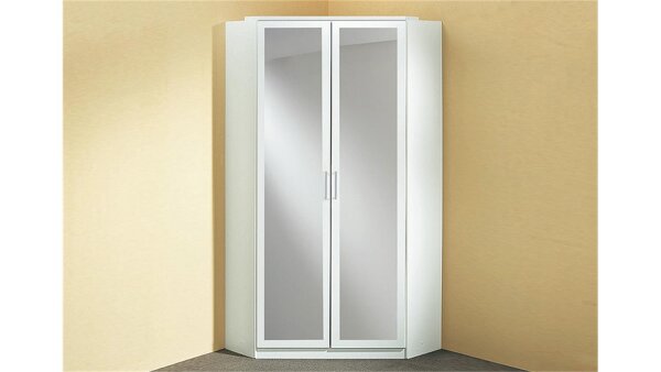 Eckschrank CLICK Weiß mit Spiegel 120 cm