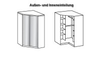 Eckschrank CLICK Weiß mit Spiegel 120 cm