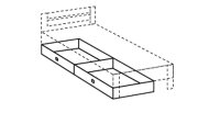 Bettschubkästen Filou in alpinweiß Dekor 2er Set 100x16x60