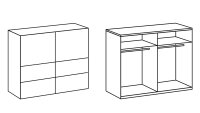 Kleiderschrank Bert weiß Abs. Eiche sägerau 225 cm