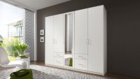 Kleiderschrank FREIBURG in Weiß mit Spiegel B 225 cm