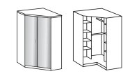 Eckschrank Clack mit Spiegelfront in Eiche sägerau
